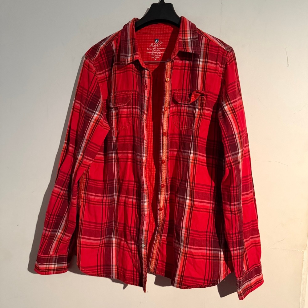 Kuhl Mens Medium Plaid Button‎ Down